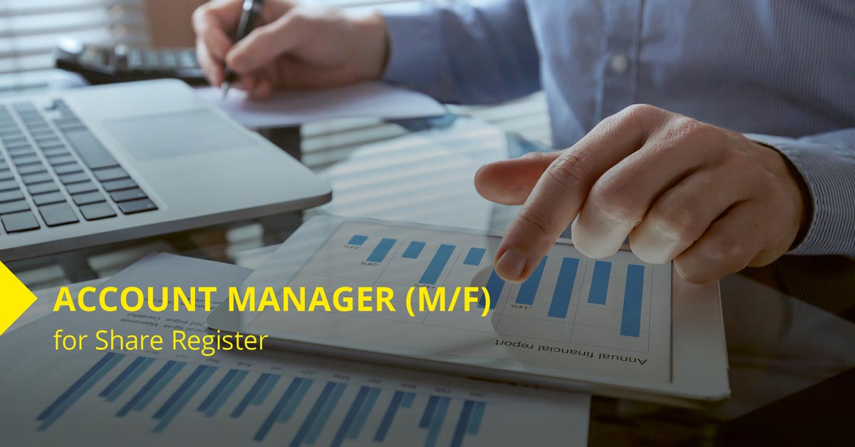 Do you like people and have a cheerful, charming disposition? Are you discrete and reliable? Do you possess a talent for organization and coordination? If so, apply for the job of an Account Manager for Share Register at Nimbus.
